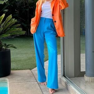 NWT NA-KD blue wide leg style pant size eu 36